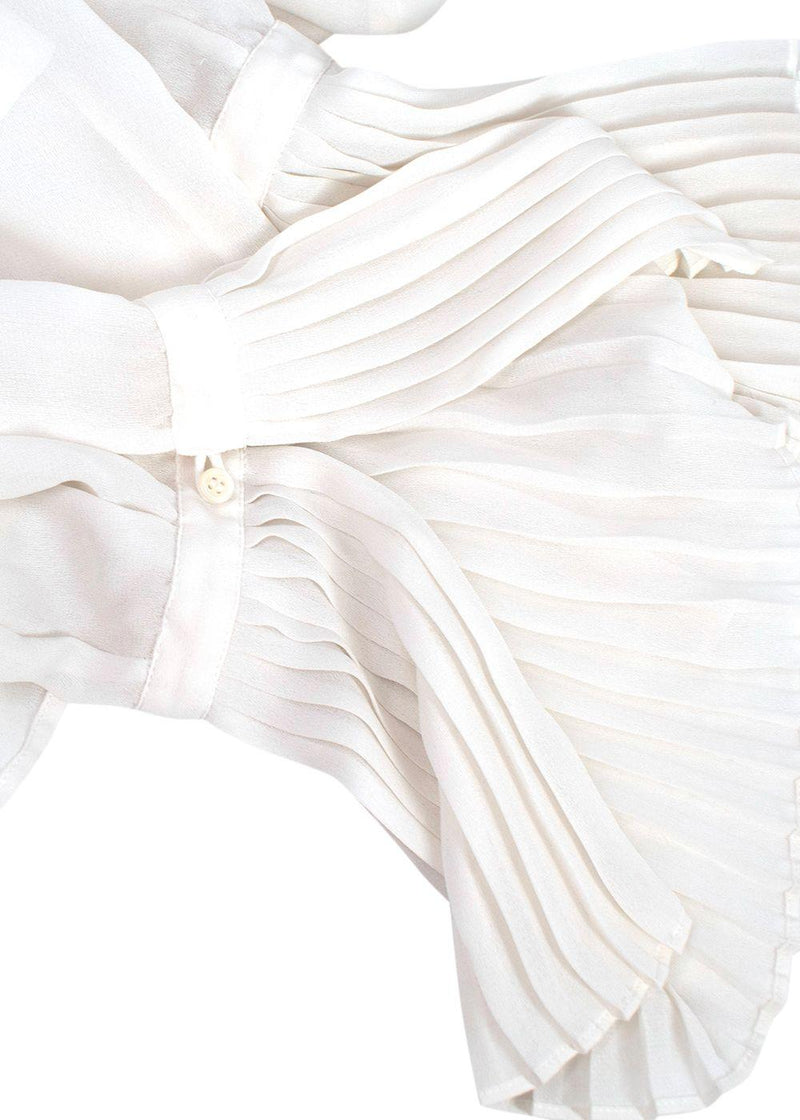 Frame Fluted Sleeve Detailed White Shirt