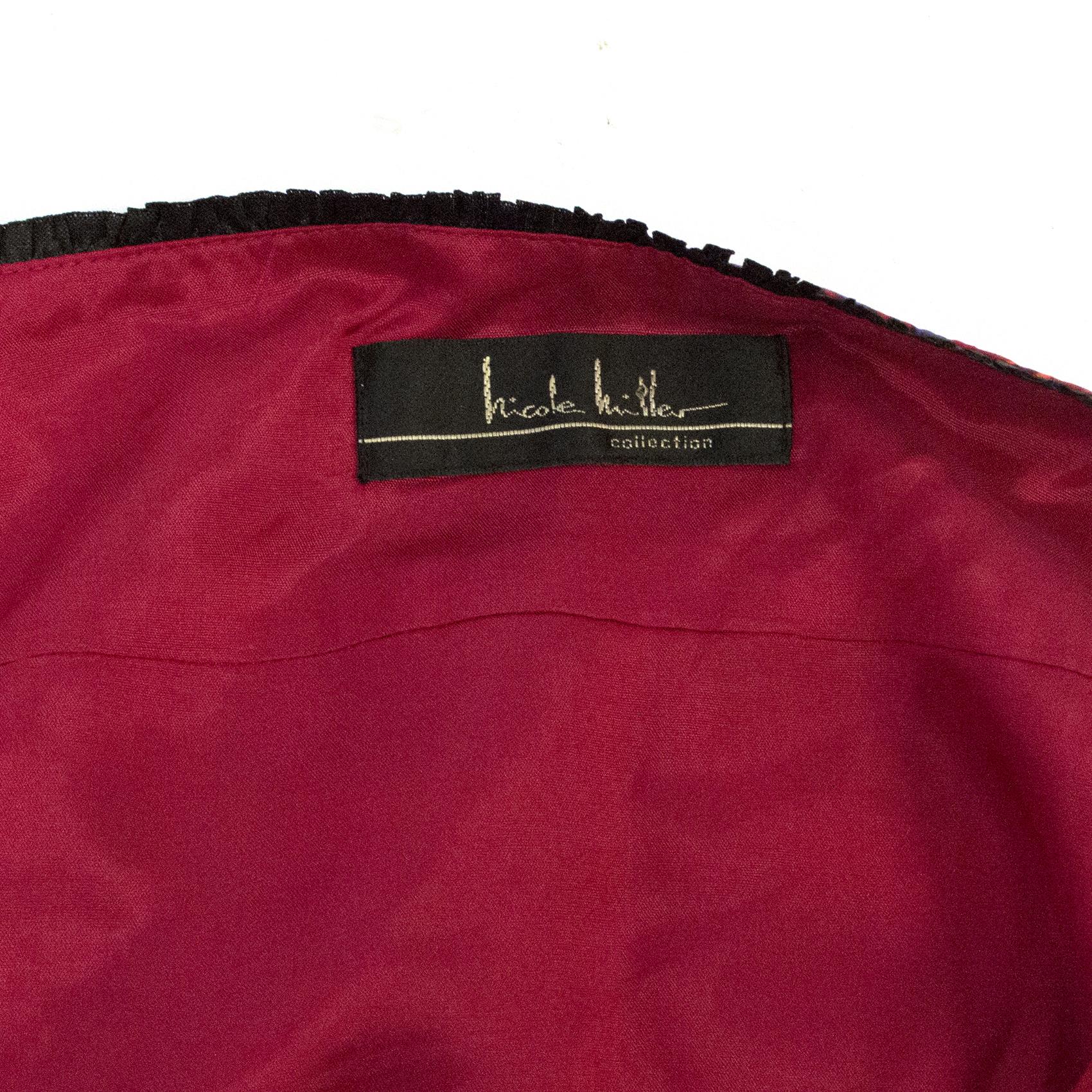Nicole Miller red Paisley Print Silk Dress