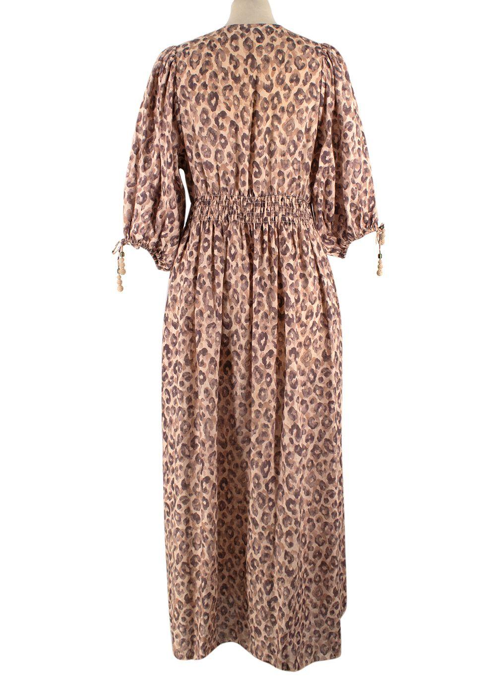 Zimmerman Melody Leopard Print Linen Dress