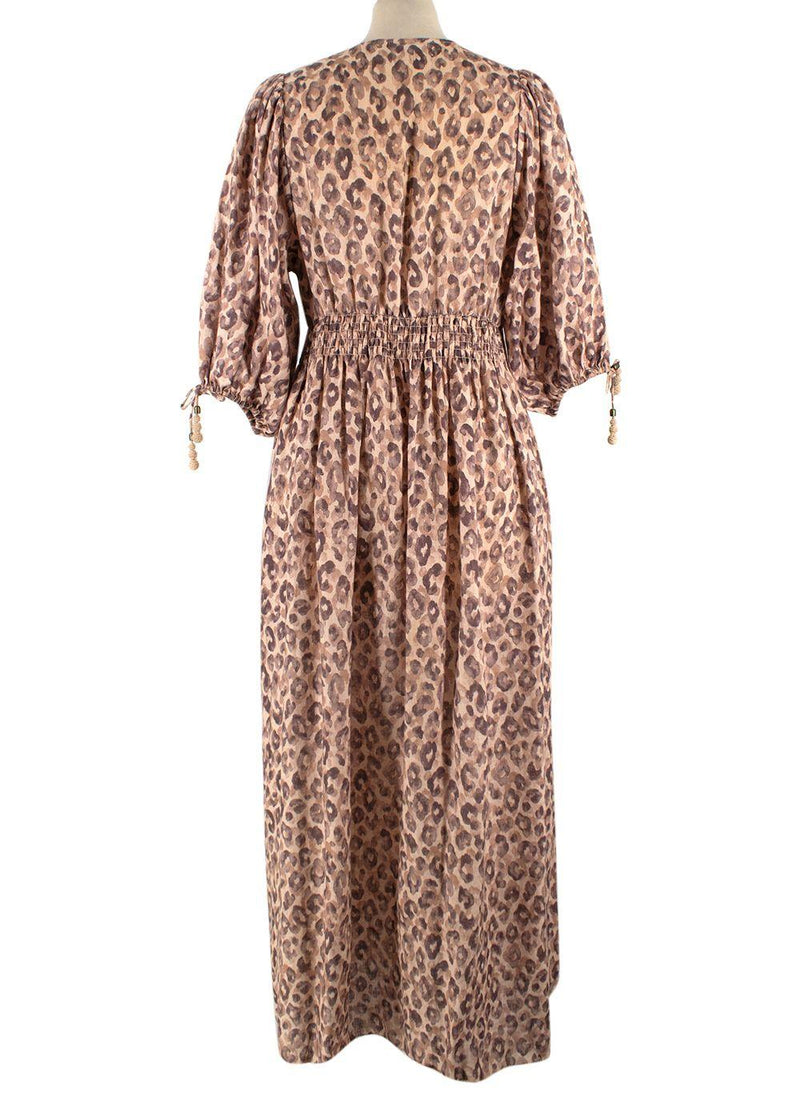 Zimmerman Melody Leopard Print Linen Dress