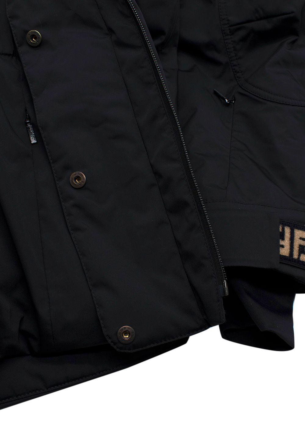 Fendi Black Hooded Ski Jacket