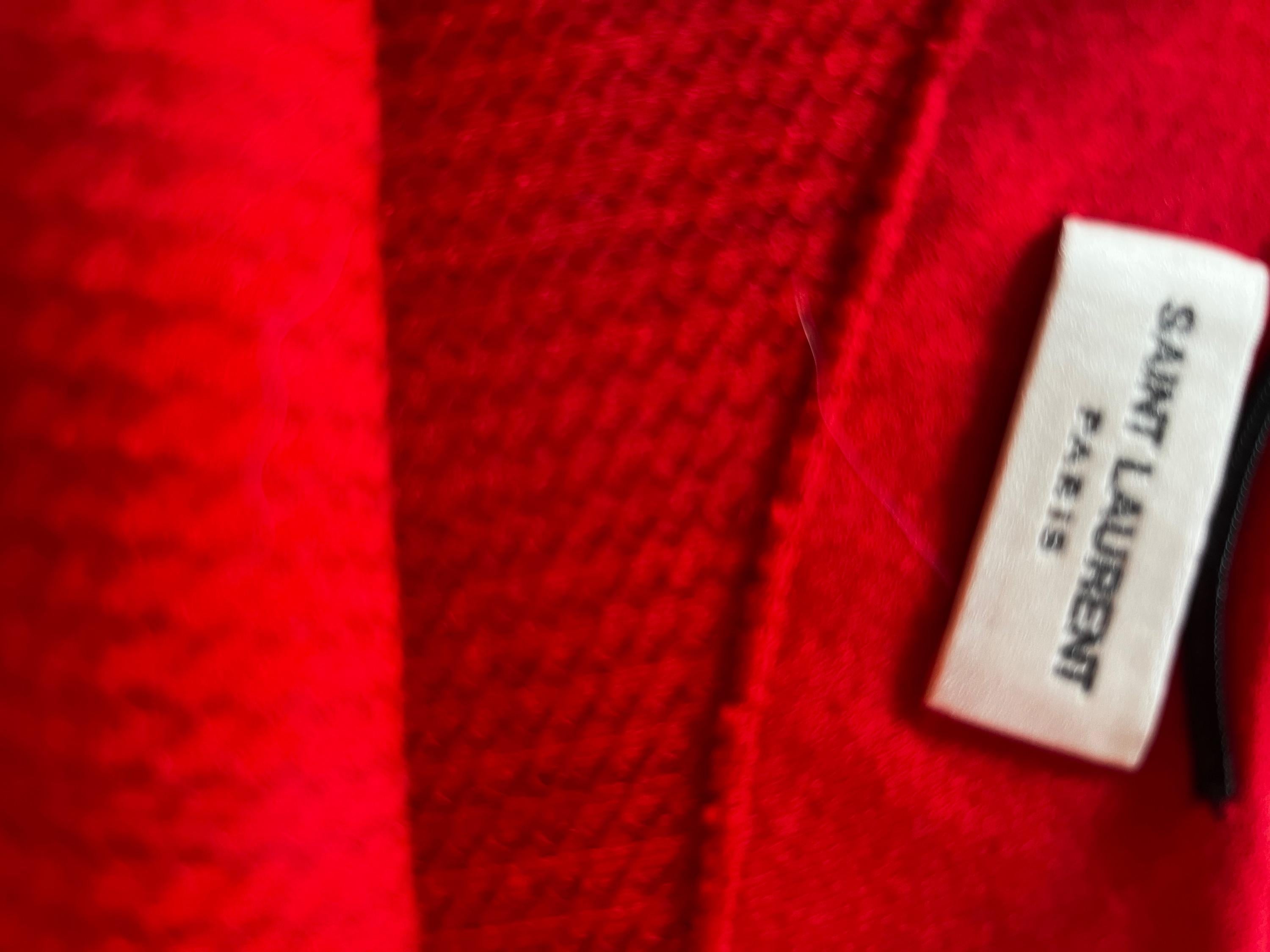 Saint Laurent Red Sequin One Shoulder Mini Dress