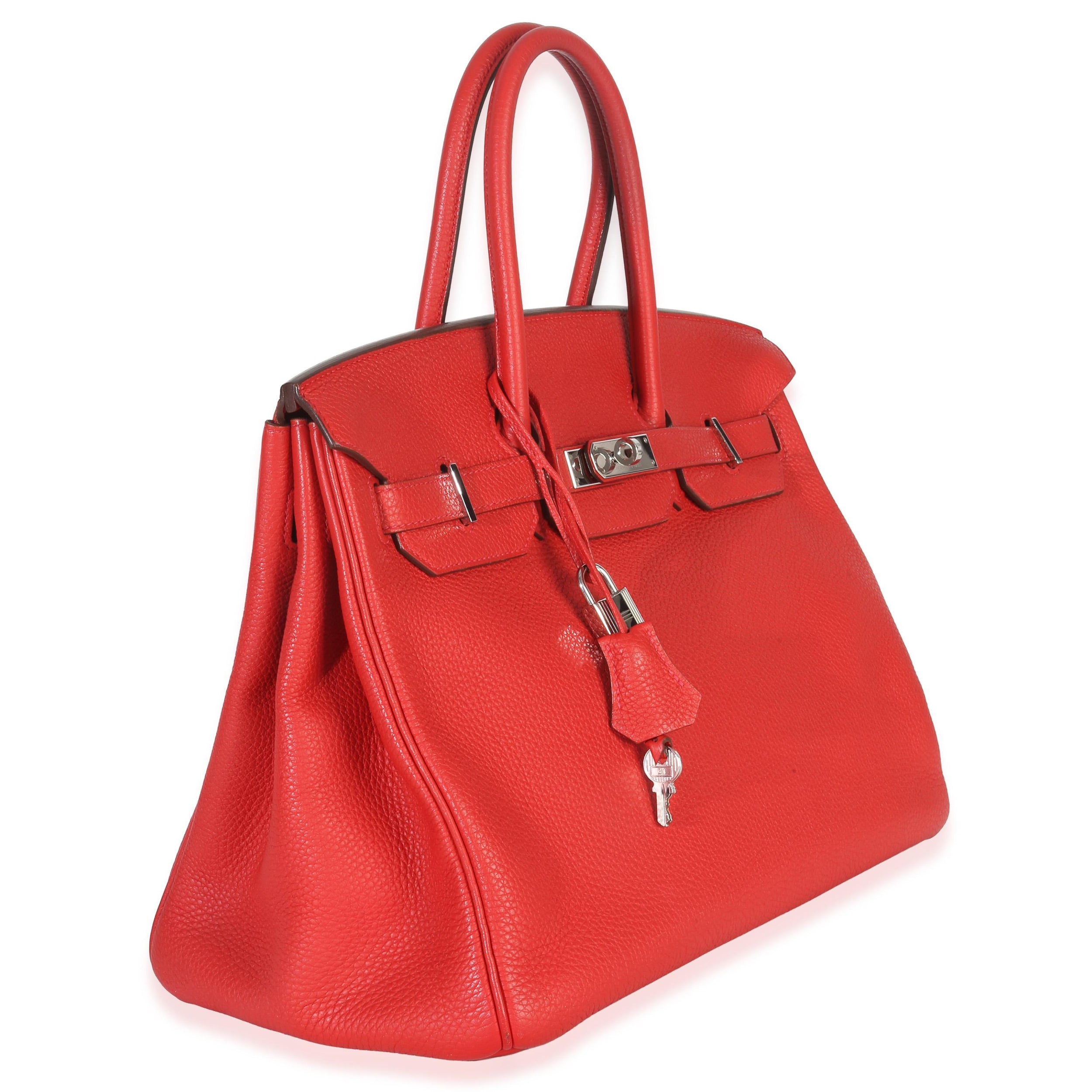 Hermès Togo Birkin 35 PHW Rouge Casaque