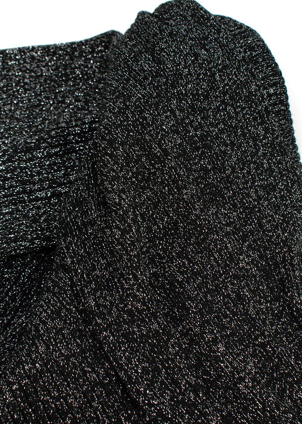 Proenza Schouler Black Metallic Ribbed Knit Midi Skirt