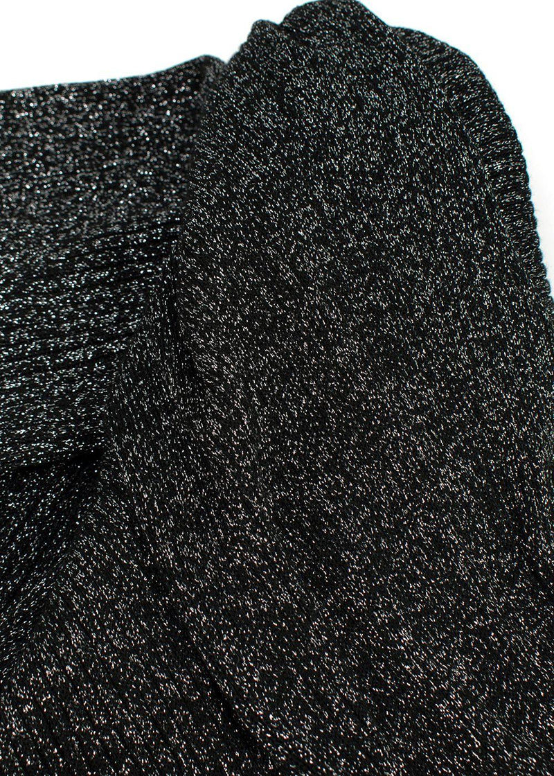 Proenza Schouler Black Metallic Ribbed Knit Midi Skirt