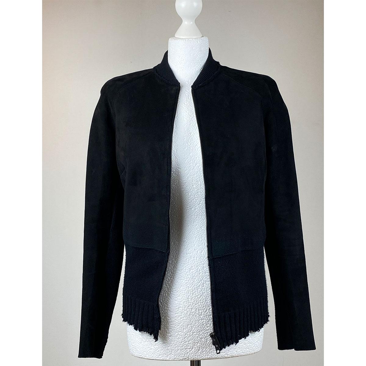 B-Used black suede biker jacket