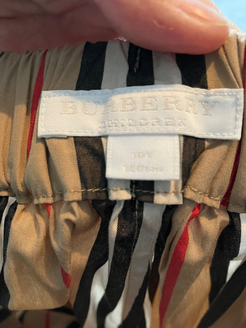 Burberry Kids Striped High Waisted Trousers