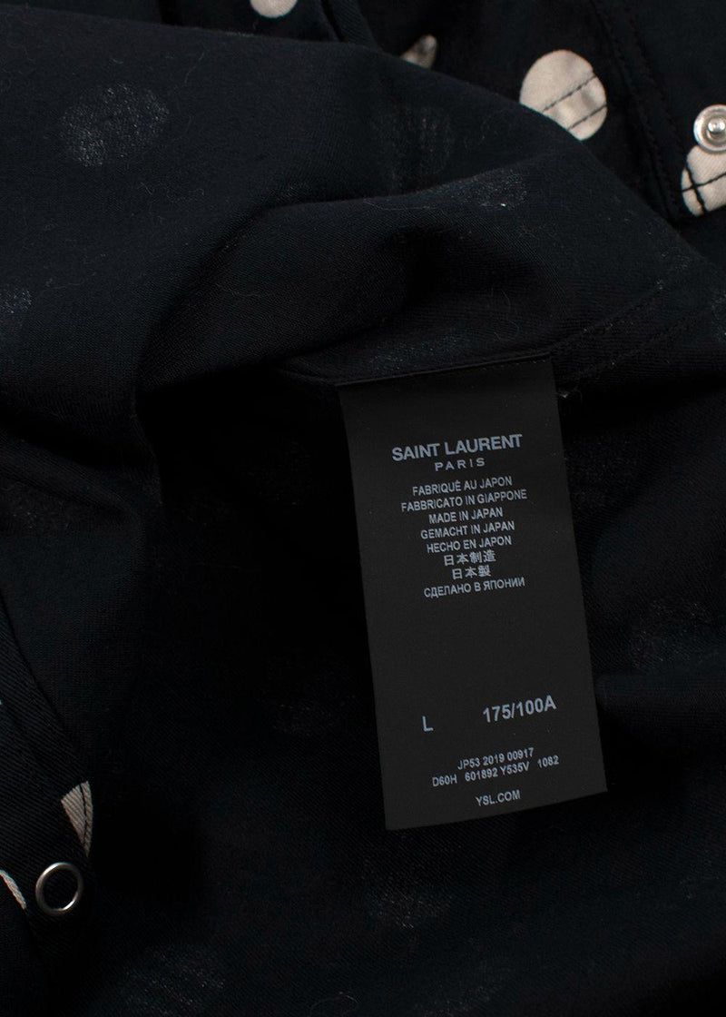 Saint Laurent Black Polka Dot Cotton Shirt Jacket