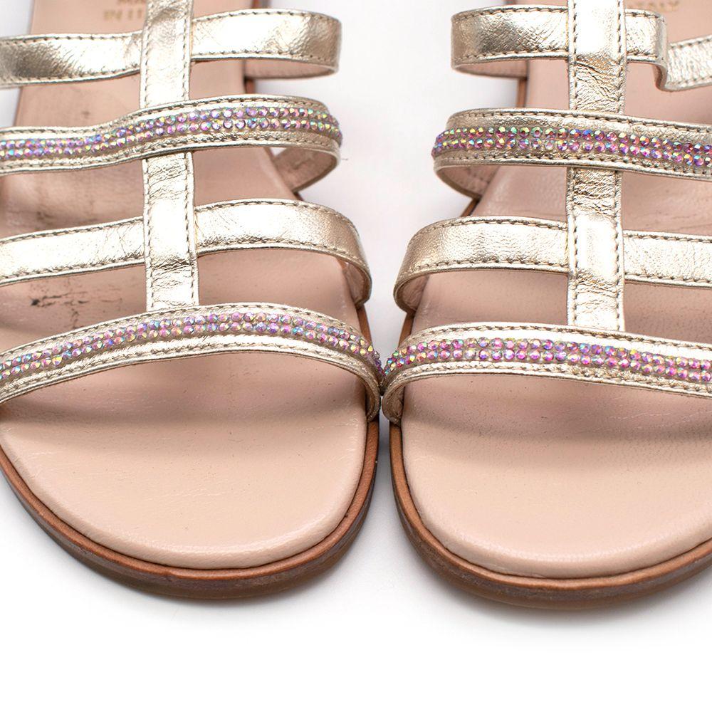Equerry Kids 31 Gold Embellished Sandals