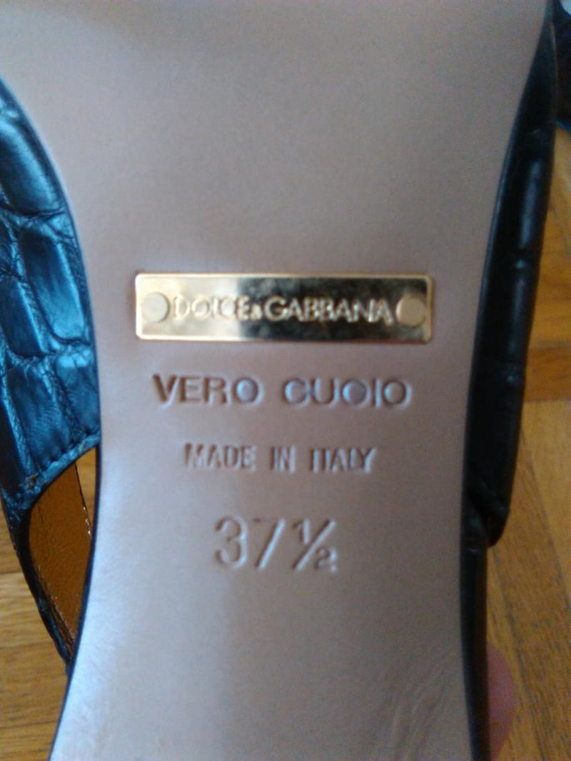 Dolce & Gabbana croc embossed Slingback Sandals