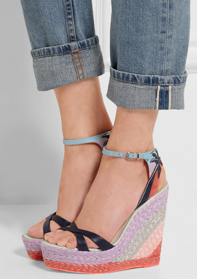 Sophia Webster Lucita Malibu leather wedge sandals