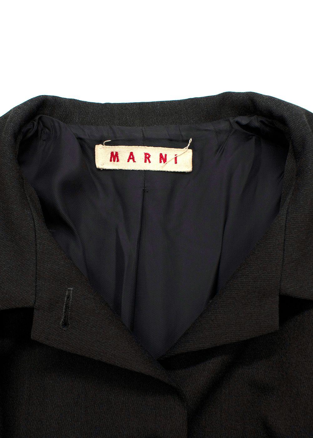Marni Charcoal Belted Wool Blend Coat