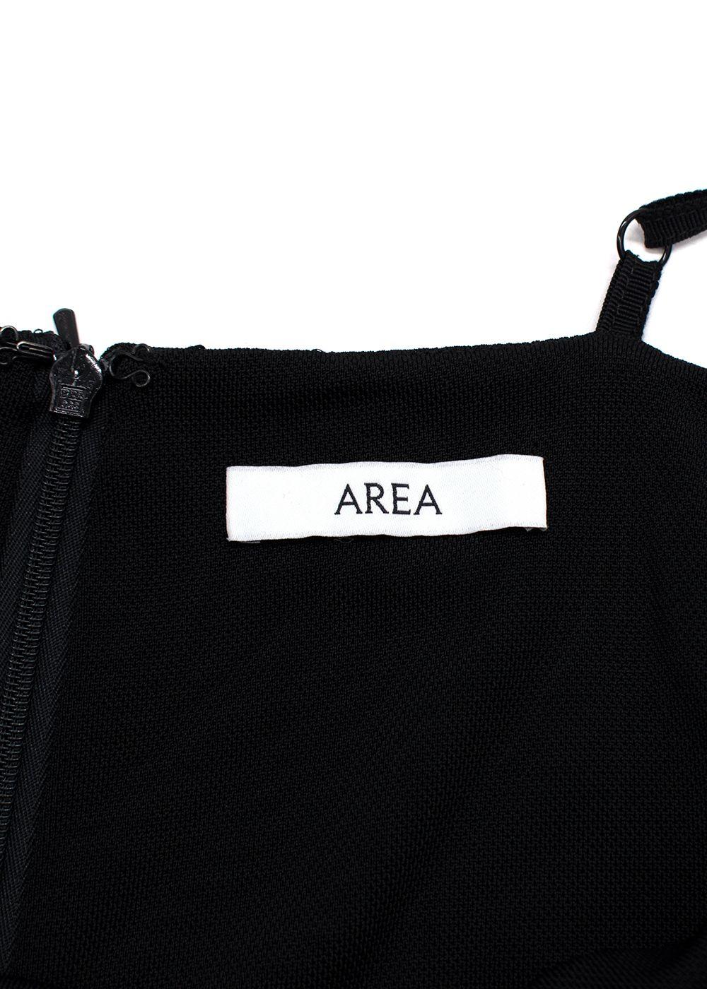 AREA Crystal Straps Black Catsuit