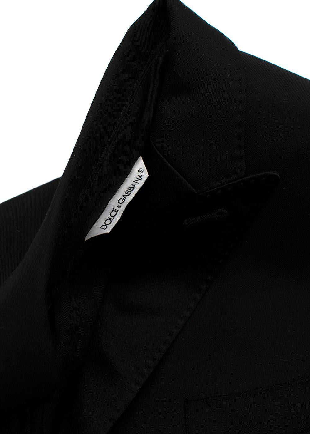 Dolce & Gabbana Kid's Black Single Breasted Wool Silk Blend Blazer