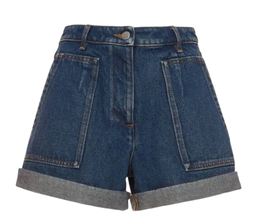Valentino Denim Cuffed Shorts