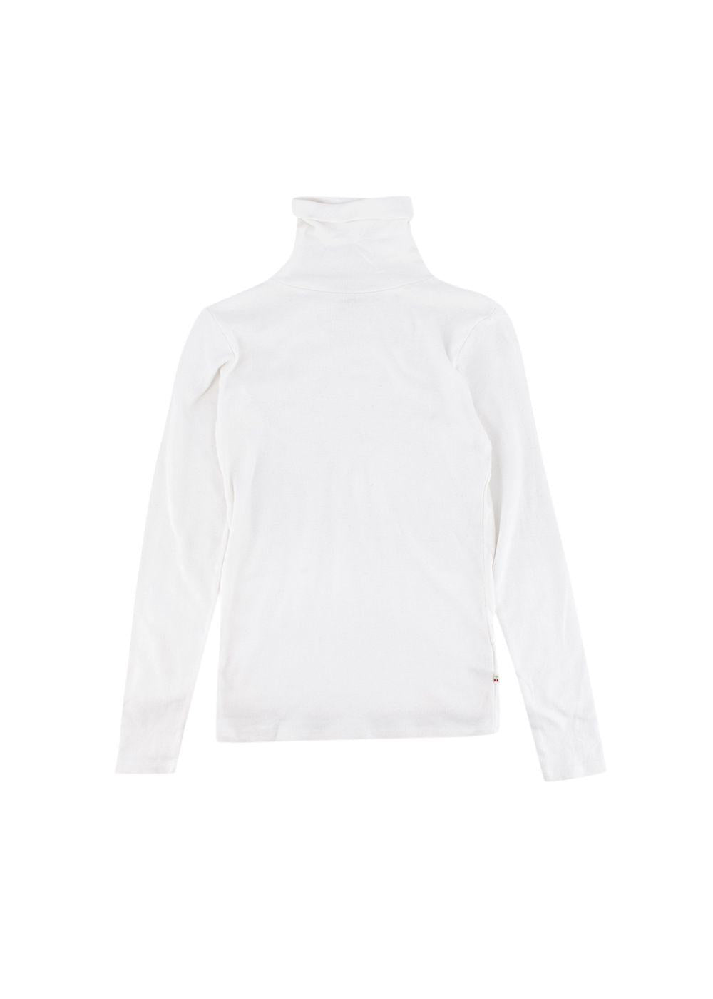 White Cotton Turtle Neck Jumper