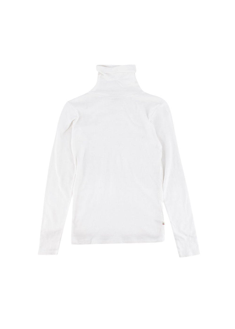 White Cotton Turtle Neck Jumper