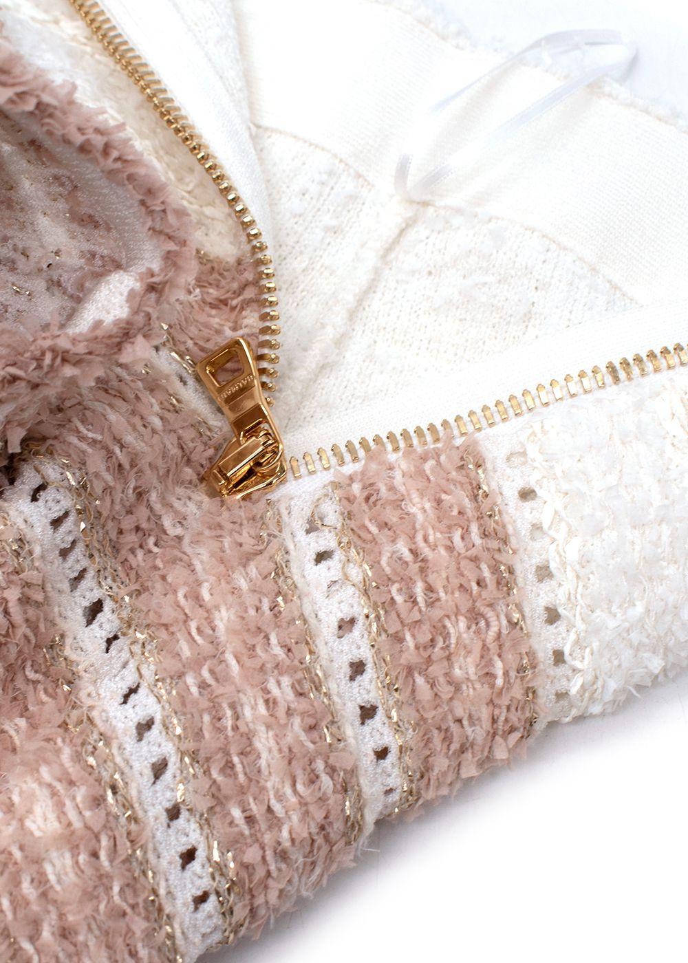 Genoux Metallic Striped Tweed Skirt
