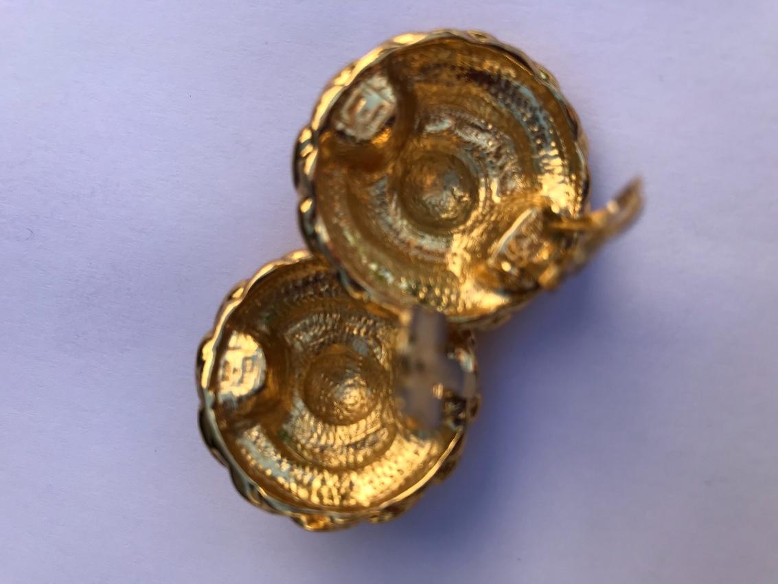 YSL Vintage Gold Plated Couture Earrings