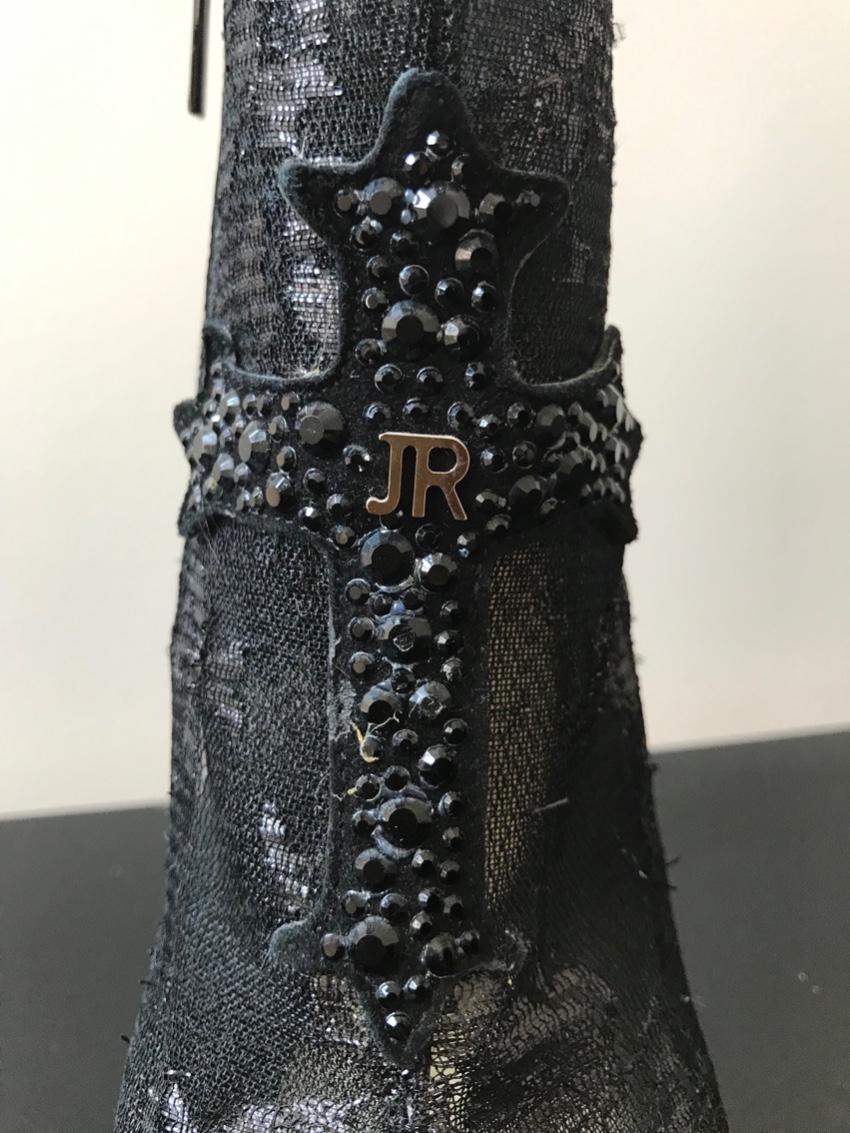 John Richmond lace rhinestone ankle boots