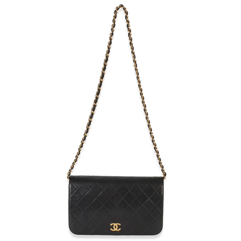Chanel  Vintage Black Quilted Lambskin Full Flap Bag