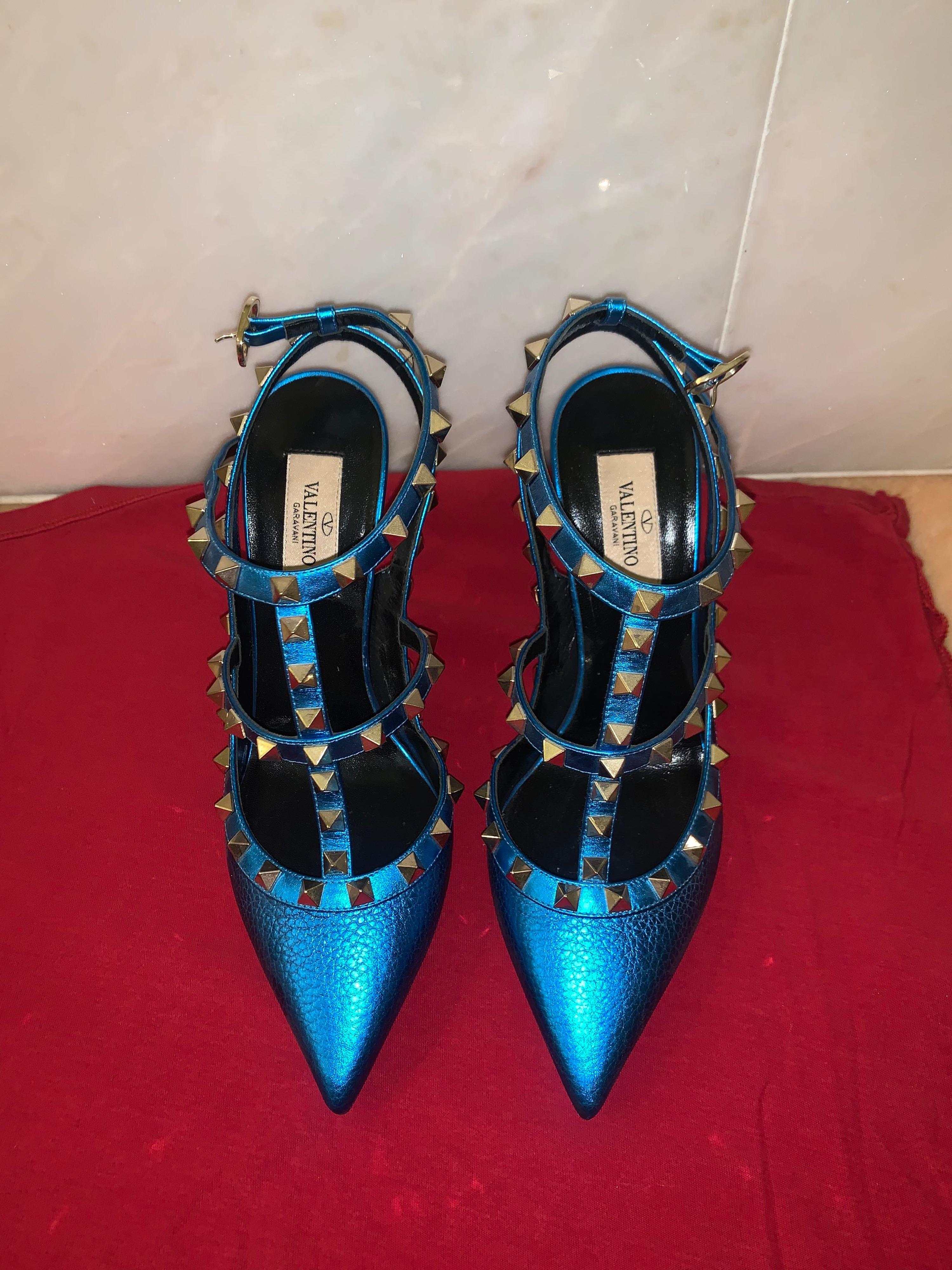 Valentino Blue Rockstud Heels