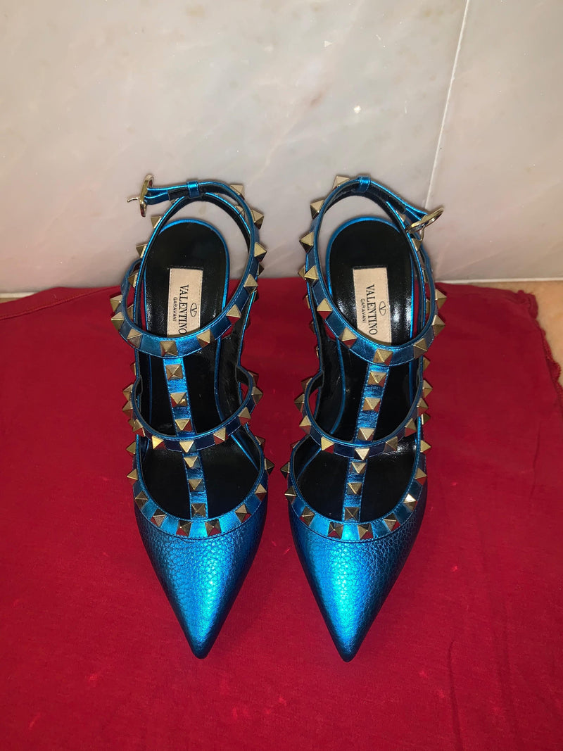Valentino Blue Rockstud Heels