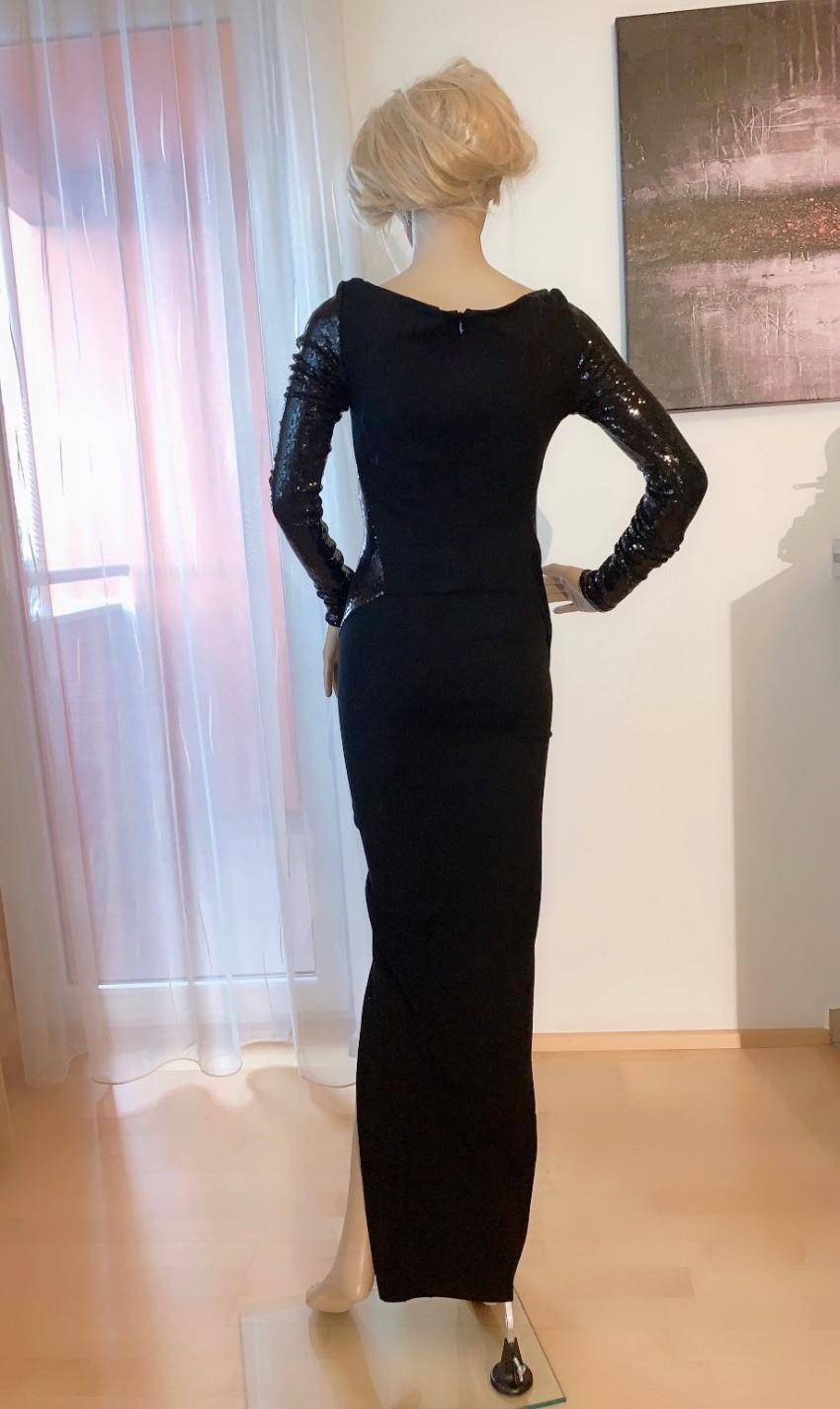 Donna Karan Sequin Embellished Stretch Jersey Gown