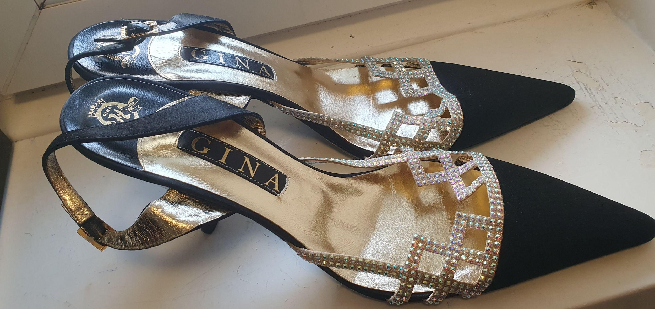 Crystal Embellished Slingback Sandals