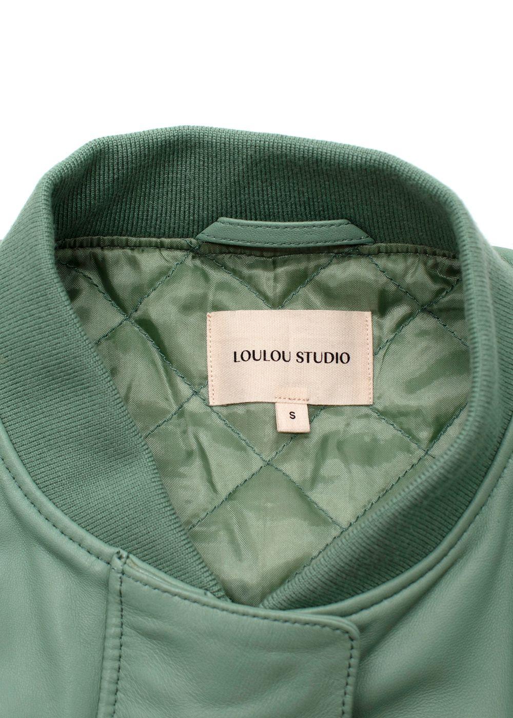 Lou Lou Studio Mint Brava Oversized Leather Bomber Jacket