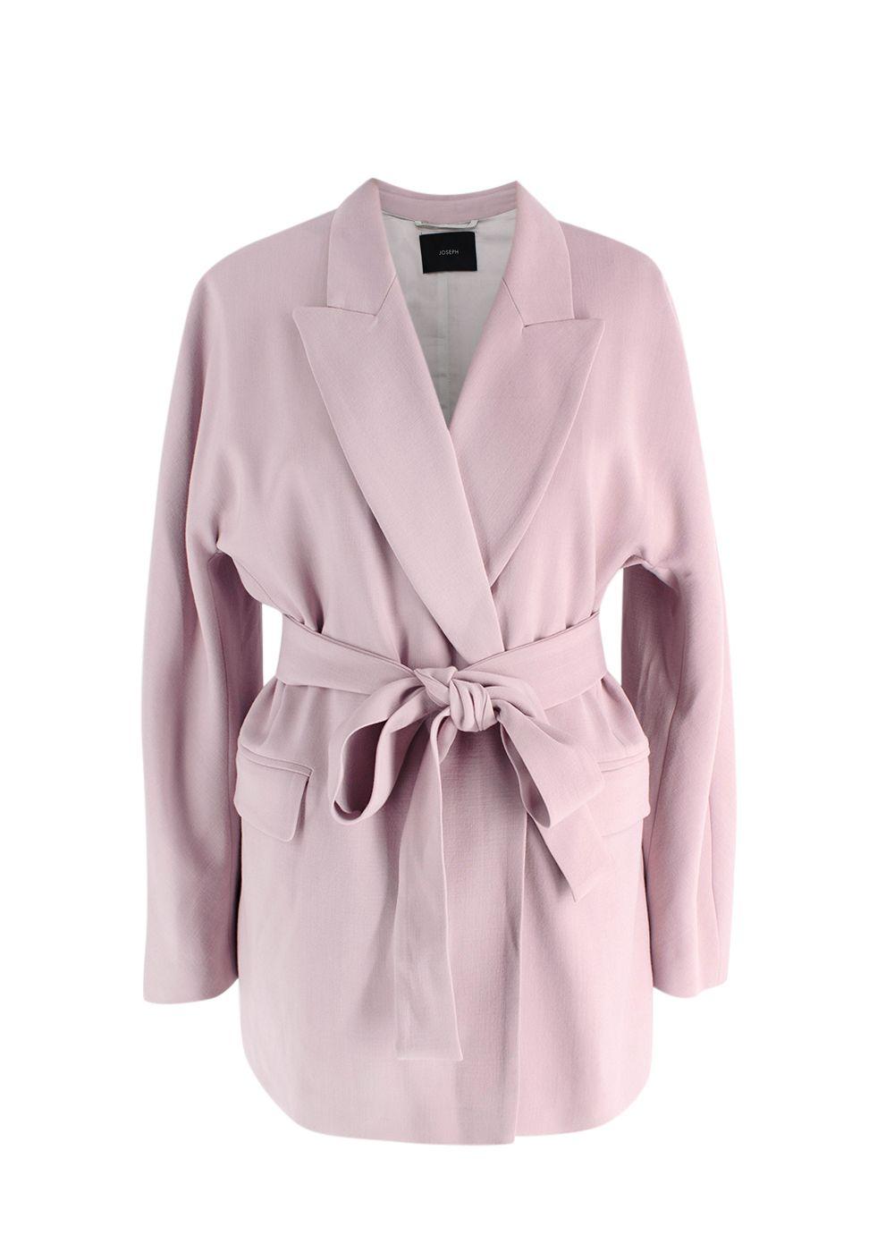 Joseph Pink  Belted Wool-Blend Blazer