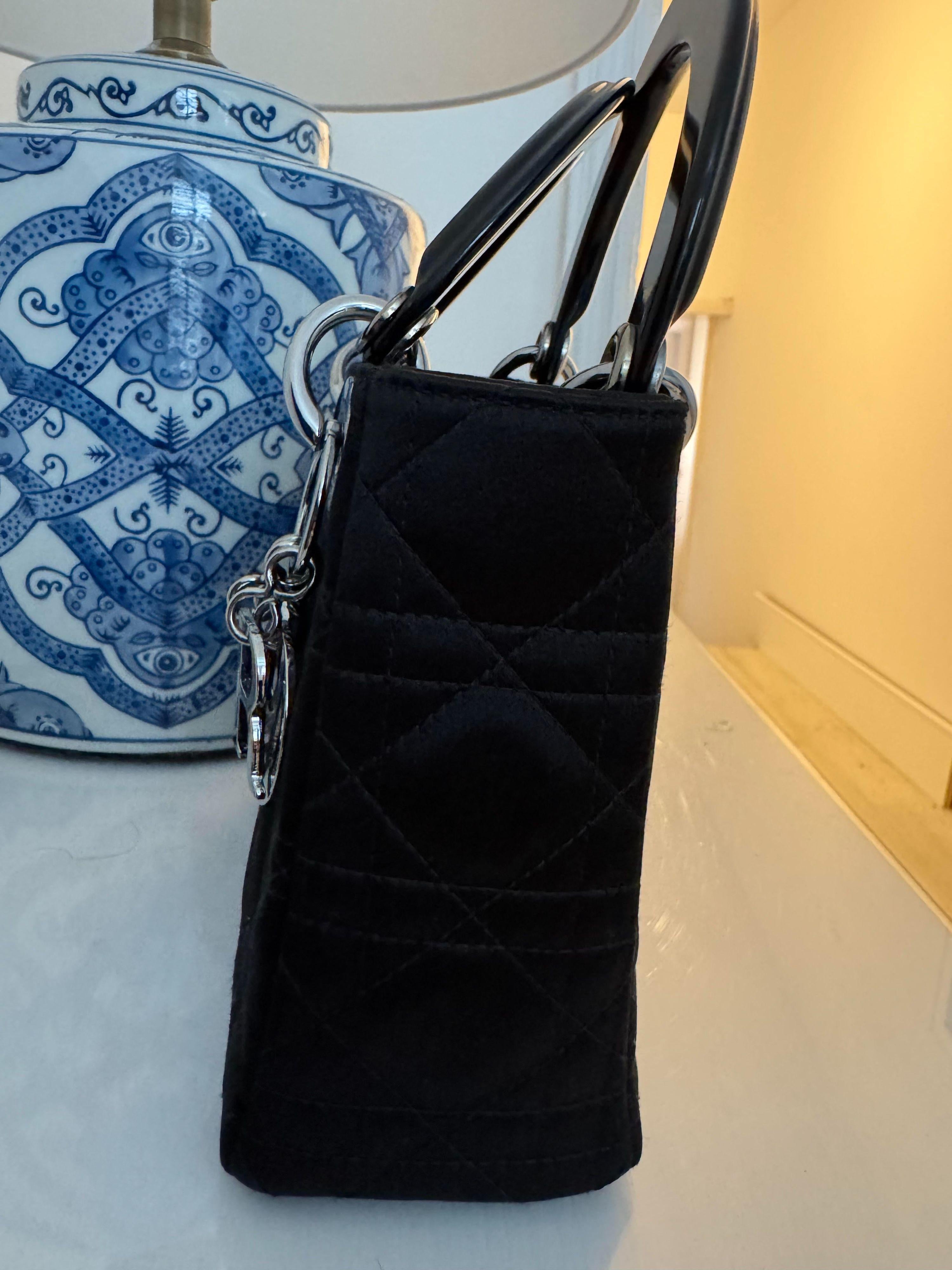 Mini Black Satin Lady Dior Bag