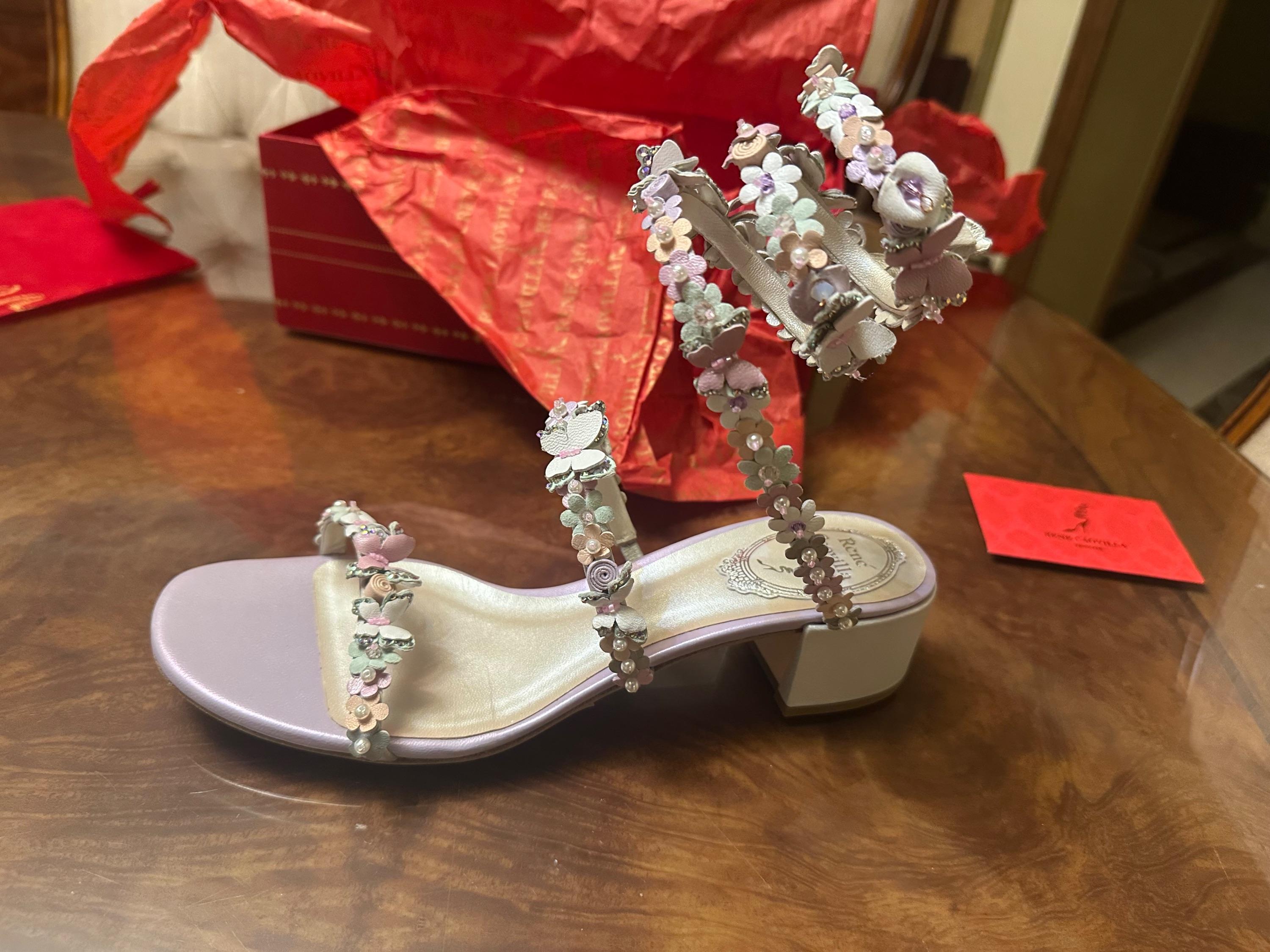 Rene Caovilla Embellished Floral Sandals
