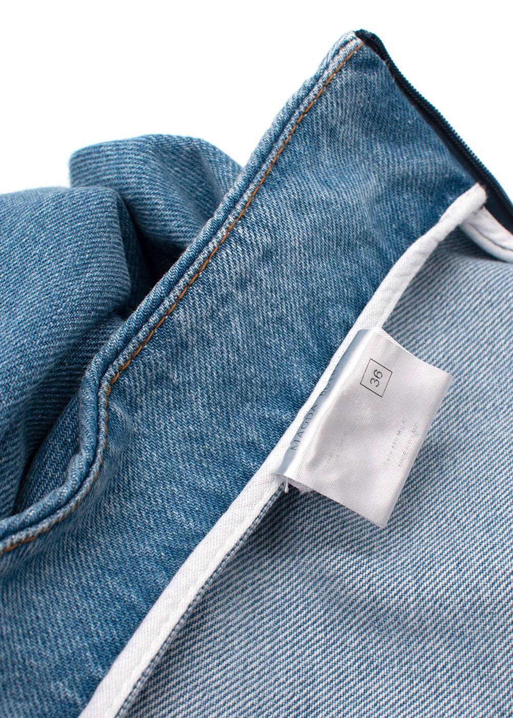 Magda Butrym Denim Rose Sash Mini Skirt