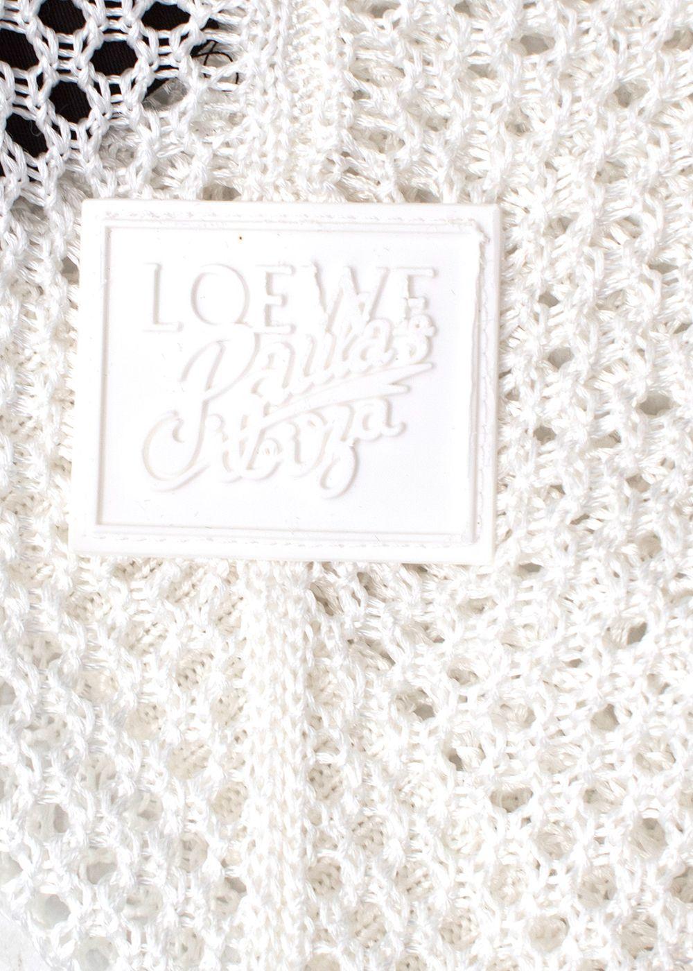 Loewe x Paulas Ibiza White Cotton Fishnet Dress