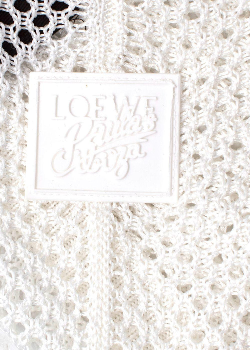 Loewe x Paulas Ibiza White Cotton Fishnet Dress