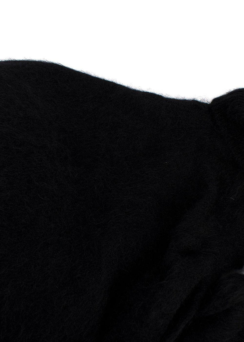 Ganni Black Brushed Alpaca Wrap Jumper