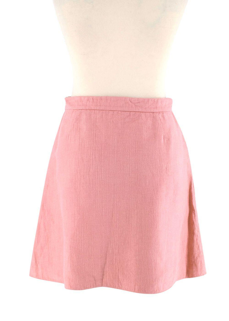Pink Twill Mini Skirt