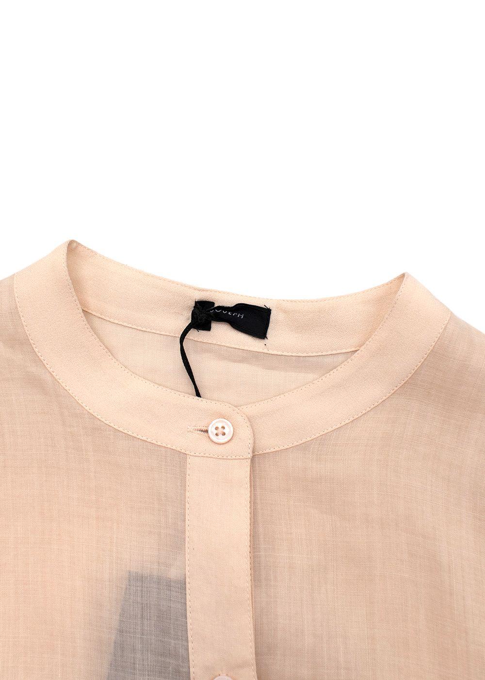 Button Up Beige Silk Blend Tunic