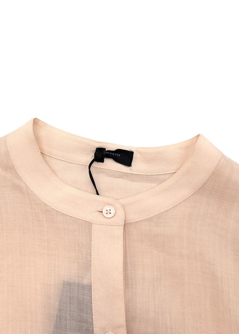 Button Up Beige Silk Blend Tunic