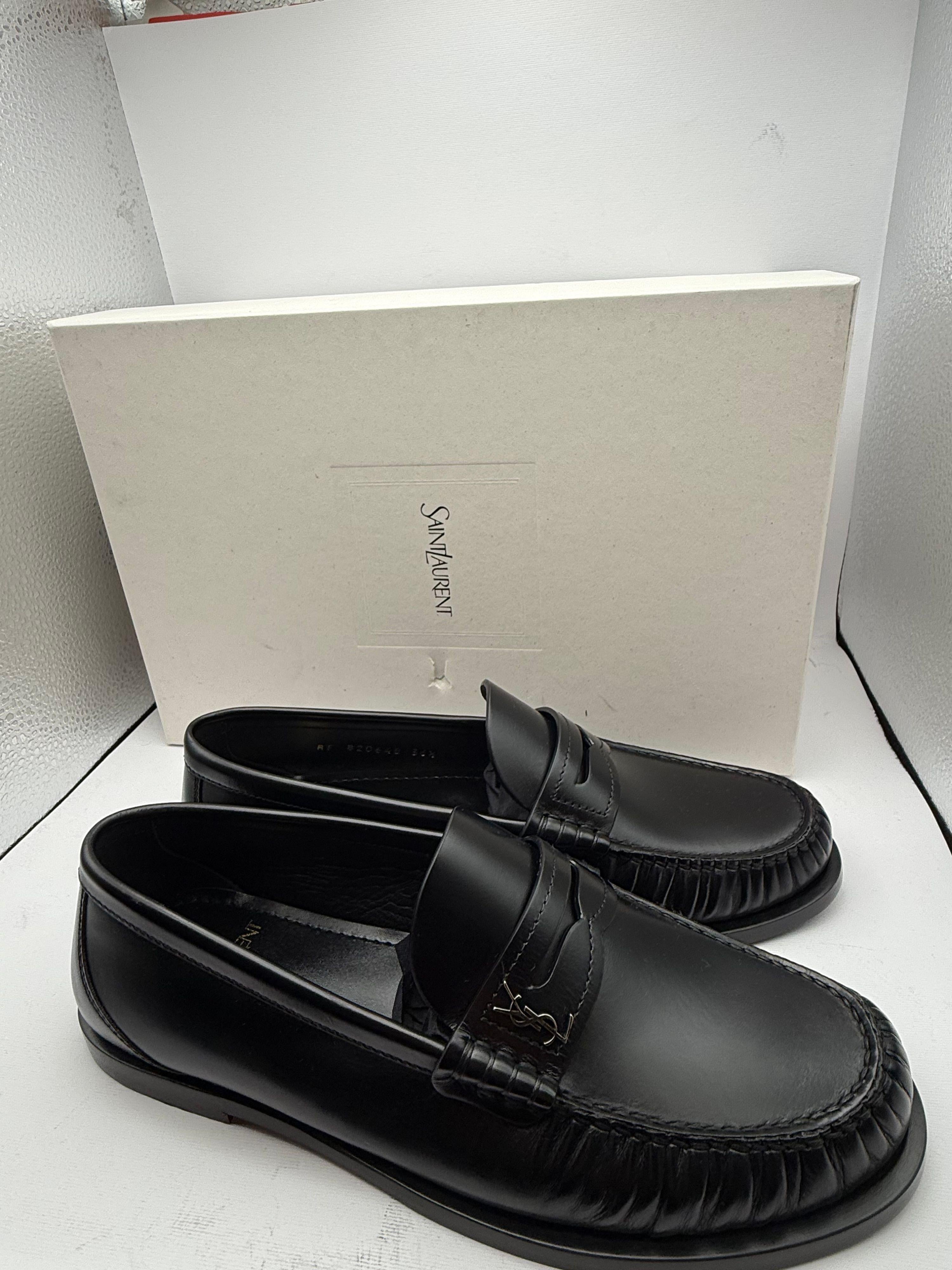 Saint Laurent Black Moccasins
