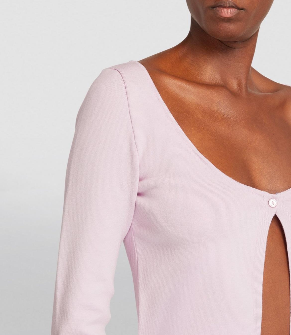 Blumarnie Lilac Detachable Fur Collar Cardigan