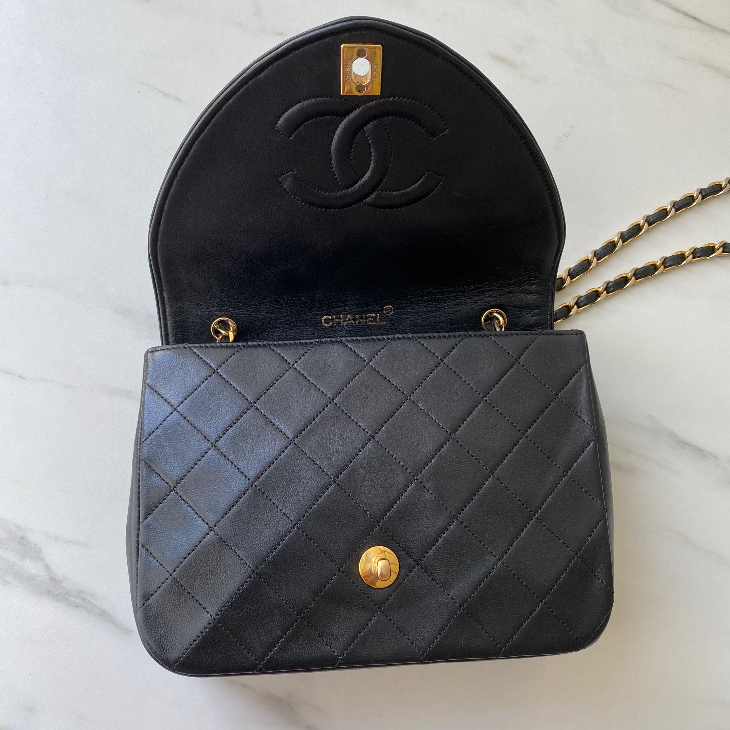Vintage Lambskin Shoulder Bag with 24kt GPHW