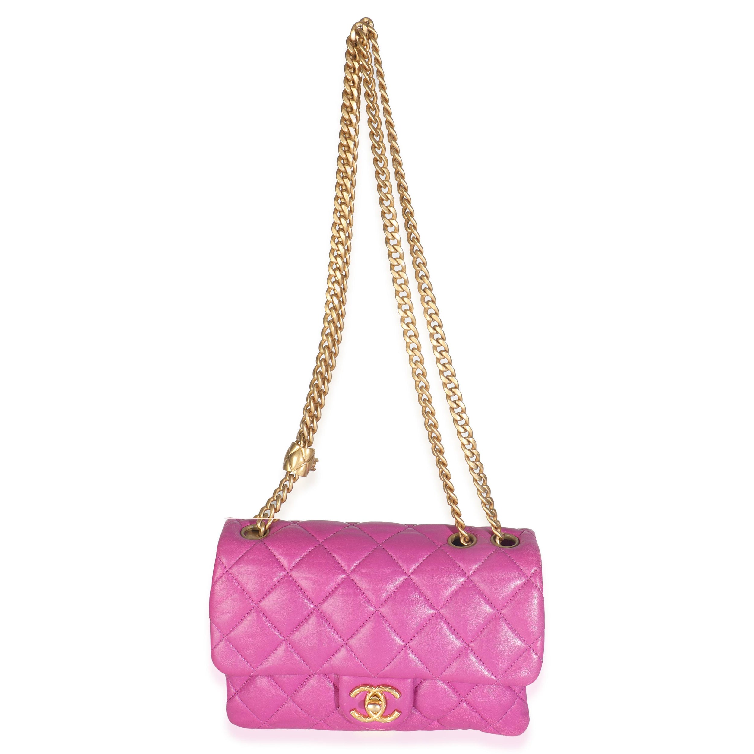 Chanel Shiny Aged Quilted Calfskin Small Pillow Crush Flap Bag