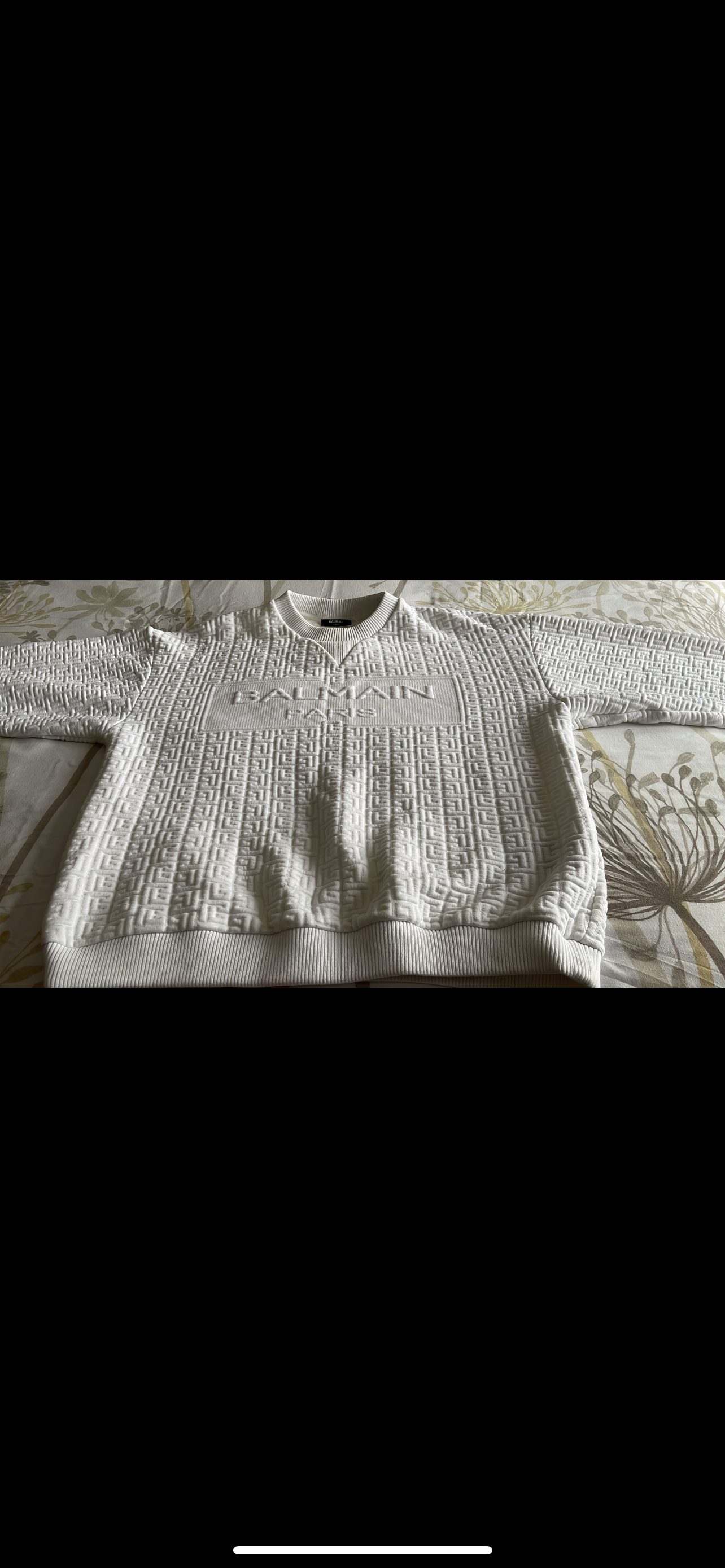 White Embossed Logo Monogram Sweatshirt