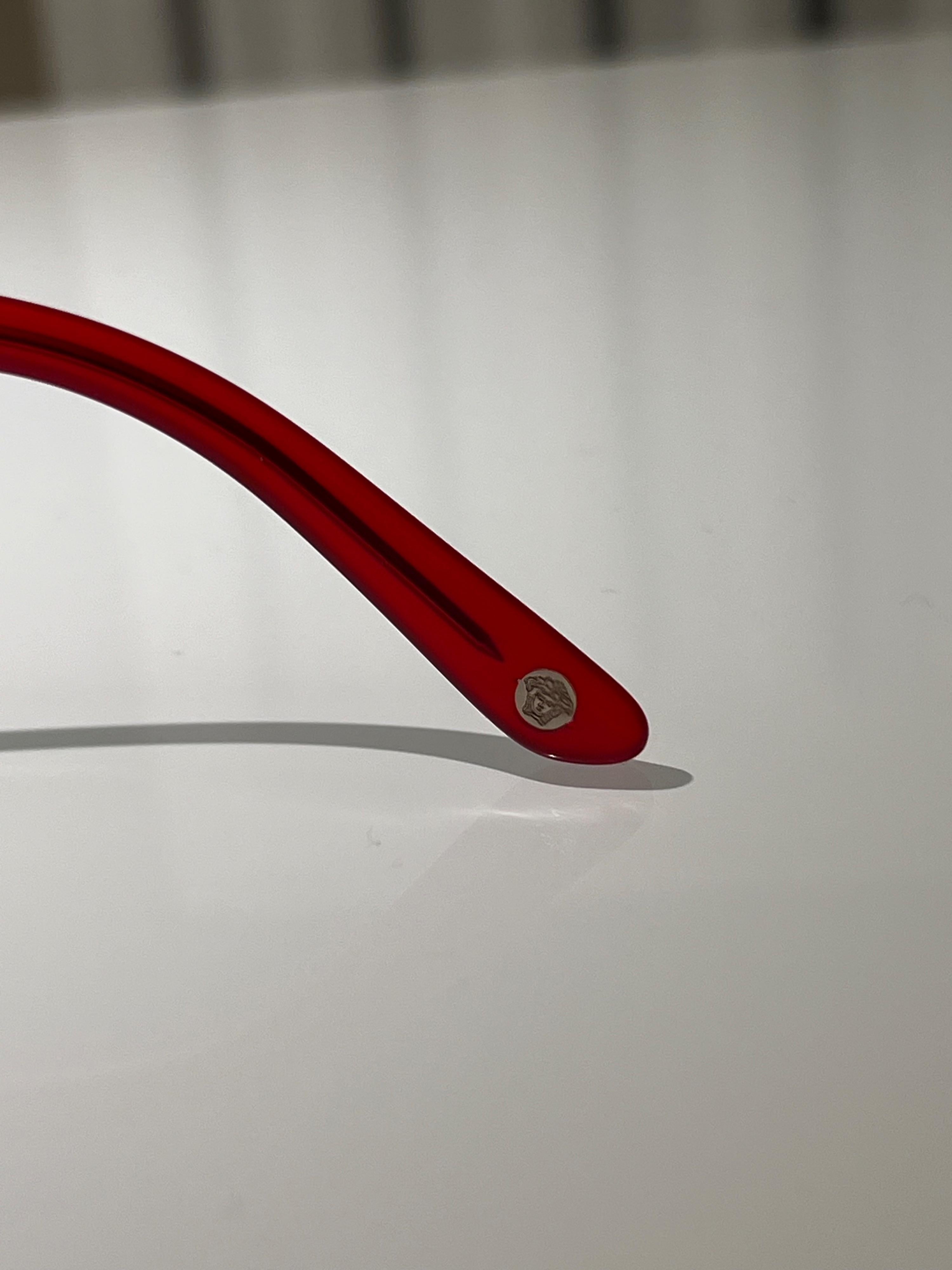 Versace Red Half Rim Sunglasses