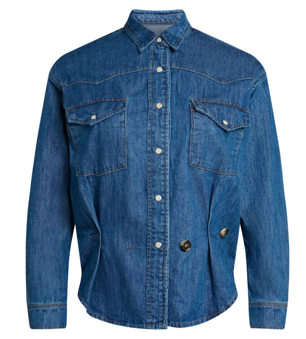 A.W.A.K.E. Mode Blue Long-Sleeve Denim Shirt