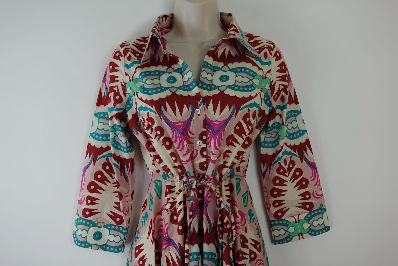 multicolour block print cotton dress
