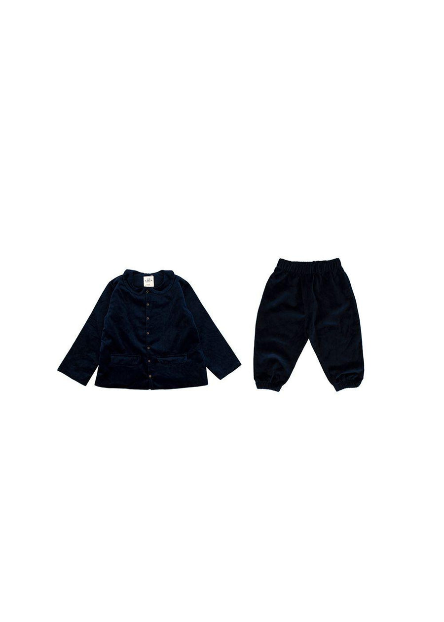 Kids 4-5Y Blue Velvet Suit