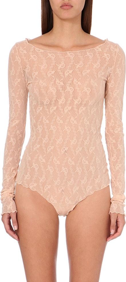 Wolford Lilie Lace Bellini String Bodysuit